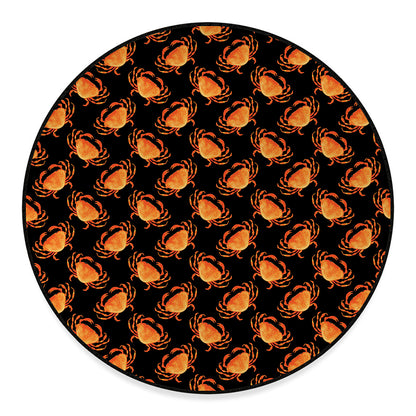 Watercolor Crab Pattern Print Round Floor Mat