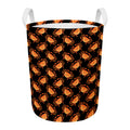 Watercolor Crab Pattern Print Round Laundry Basket