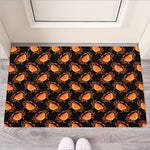 Watercolor Crab Pattern Print Rubber Doormat