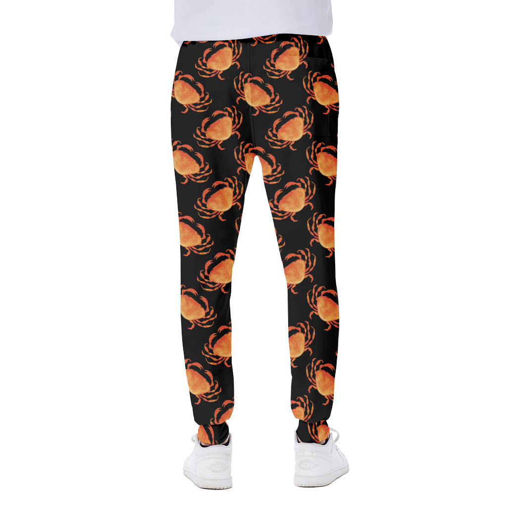 Watercolor Crab Pattern Print Scuba Joggers