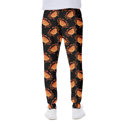 Watercolor Crab Pattern Print Scuba Joggers