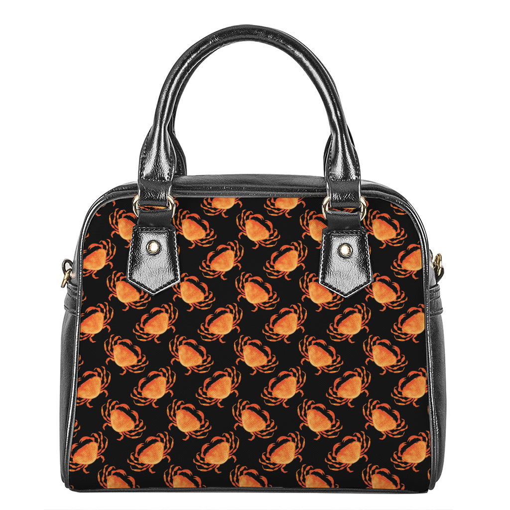 Watercolor Crab Pattern Print Shoulder Handbag