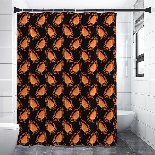 Watercolor Crab Pattern Print Shower Curtain