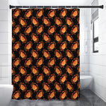 Watercolor Crab Pattern Print Shower Curtain