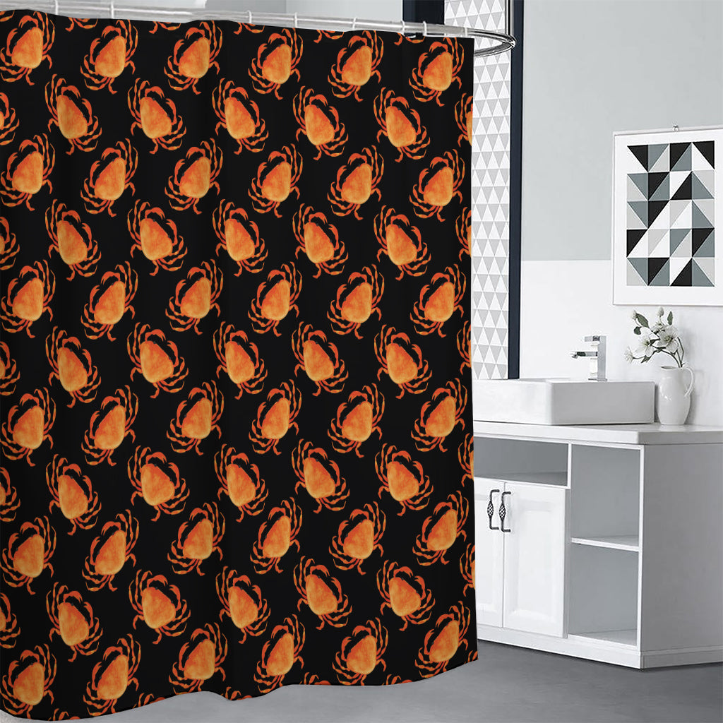 Watercolor Crab Pattern Print Shower Curtain