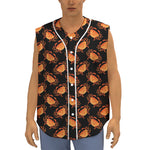 Watercolor Crab Pattern Print Sleeveless Baseball Jersey