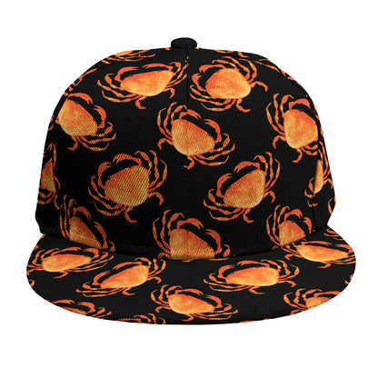 Watercolor Crab Pattern Print Snapback Cap