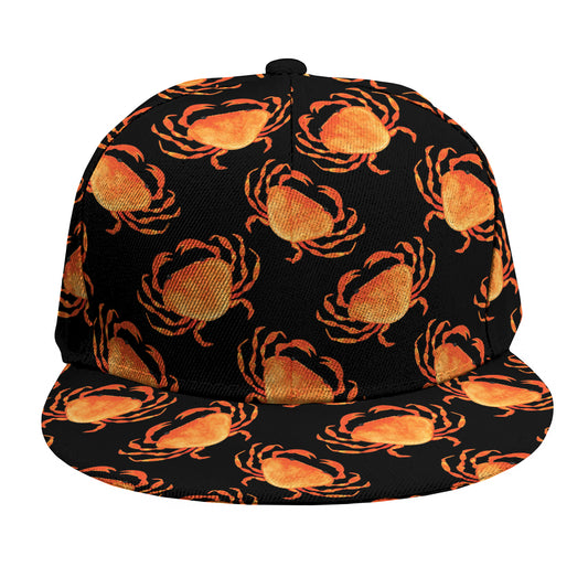 Watercolor Crab Pattern Print Snapback Cap