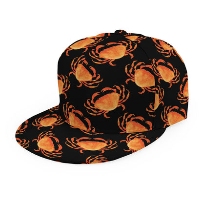 Watercolor Crab Pattern Print Snapback Cap