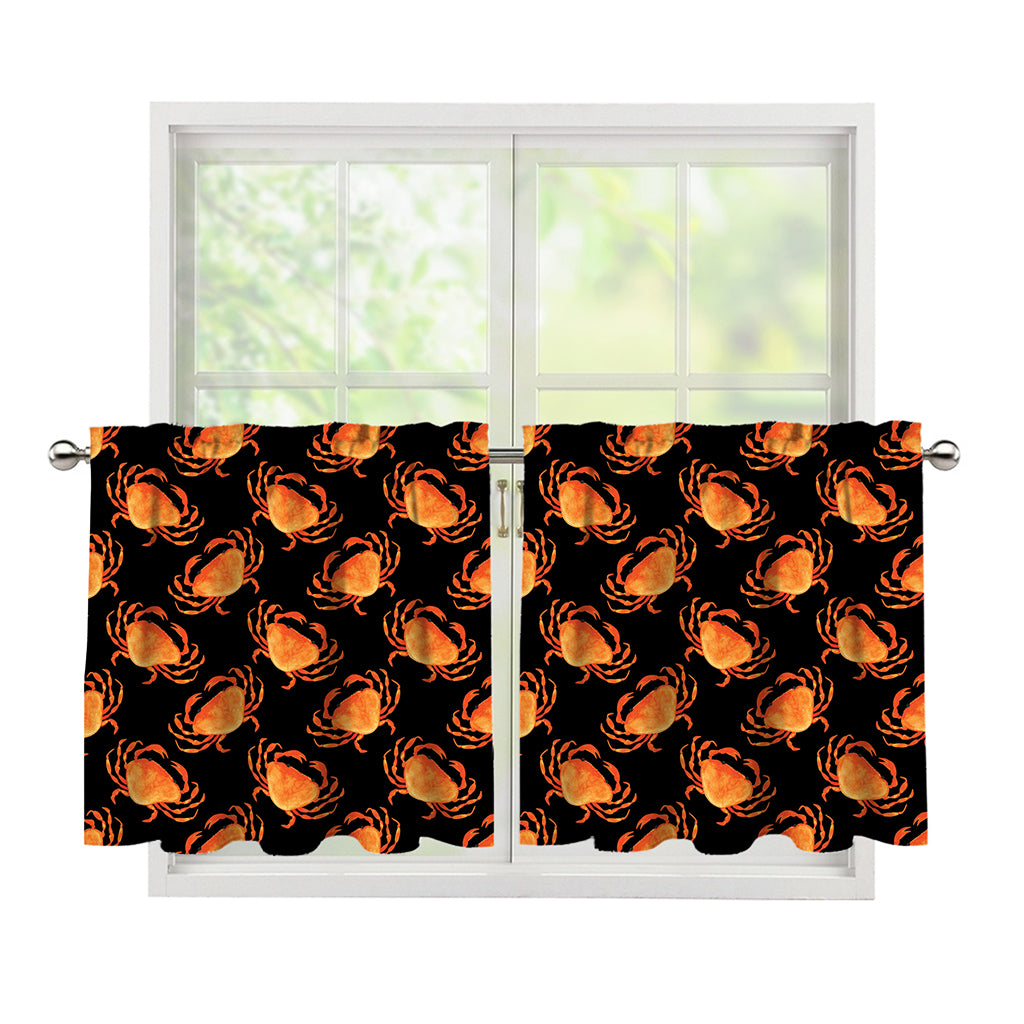 Watercolor Crab Pattern Print Tier Curtains