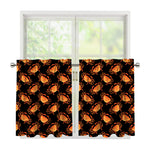 Watercolor Crab Pattern Print Tier Curtains