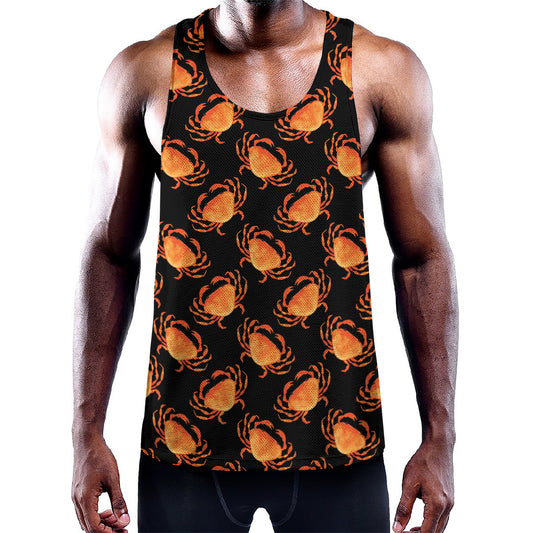Watercolor Crab Pattern Print Training Tank Top