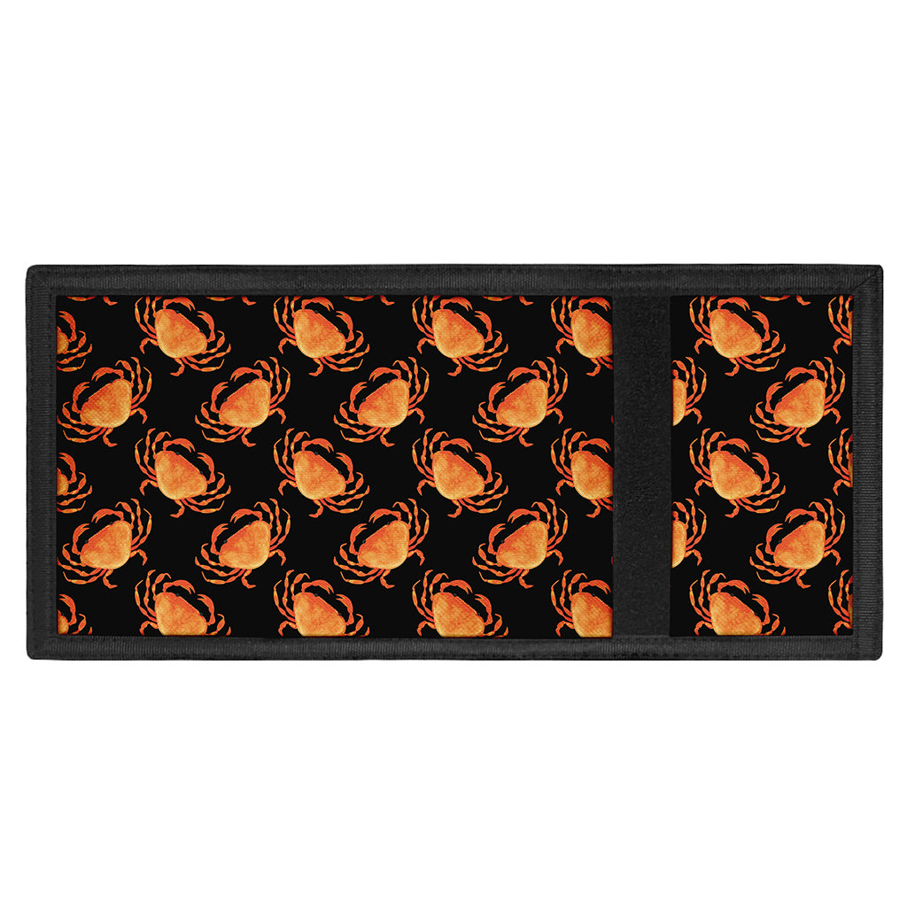 Watercolor Crab Pattern Print Trifold Wallet