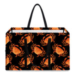 Watercolor Crab Pattern Print Utility Tote Bag