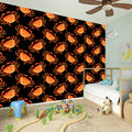 Watercolor Crab Pattern Print Wall Sticker