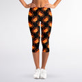 Watercolor Crab Pattern Print Women's Capri Leggings