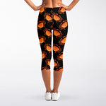 Watercolor Crab Pattern Print Women's Capri Leggings