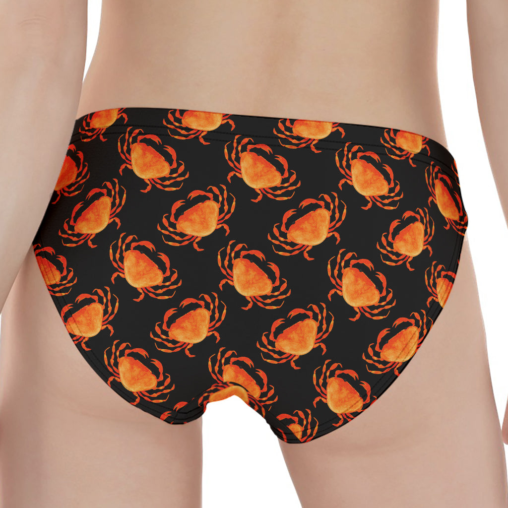 Watercolor Crab Pattern Print Women's Panties