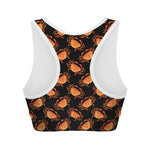 Watercolor Crab Pattern Print Women's Sports Bra