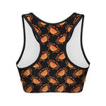 Watercolor Crab Pattern Print Women's Sports Bra