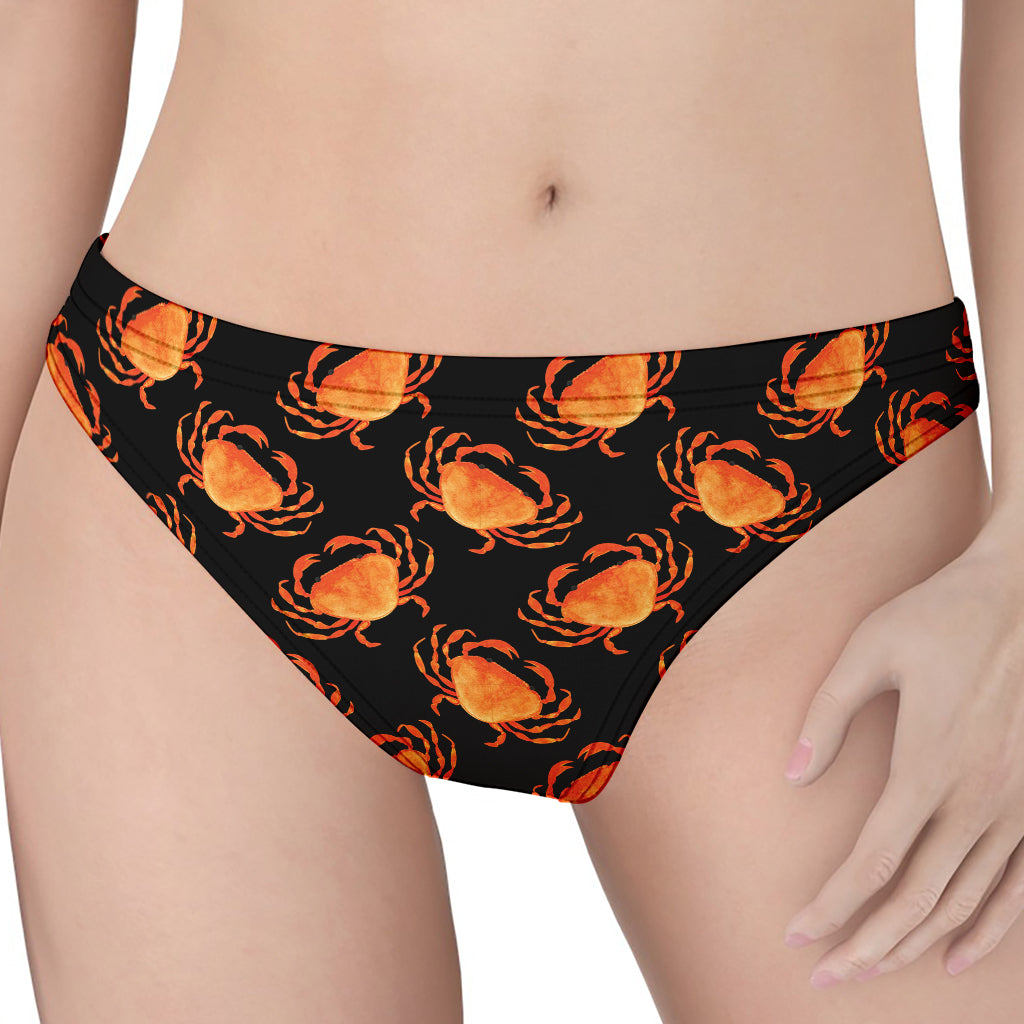 Watercolor Crab Pattern Print Women's Thong