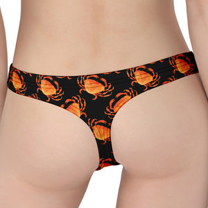 Watercolor Crab Pattern Print Women's Thong