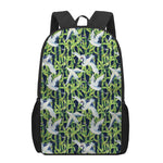 Watercolor Crane Bird Pattern Print 17 Inch Backpack