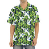 Watercolor Crane Bird Pattern Print Aloha Shirt