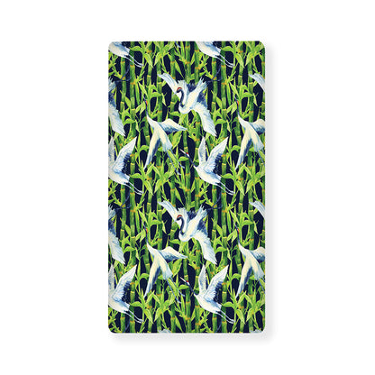 Watercolor Crane Bird Pattern Print Baby Crib Sheet