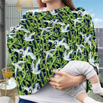 Watercolor Crane Bird Pattern Print Baby Seat Cover