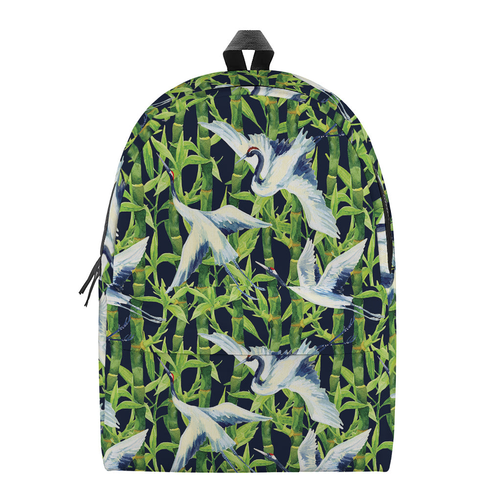 Watercolor Crane Bird Pattern Print Backpack