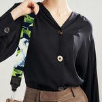 Watercolor Crane Bird Pattern Print Bag Strap