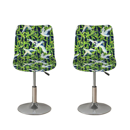 Watercolor Crane Bird Pattern Print Bar Stool Covers