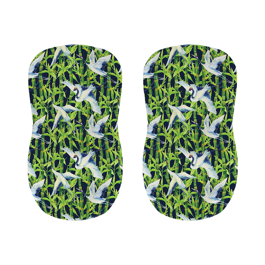 Watercolor Crane Bird Pattern Print Bar Stool Covers