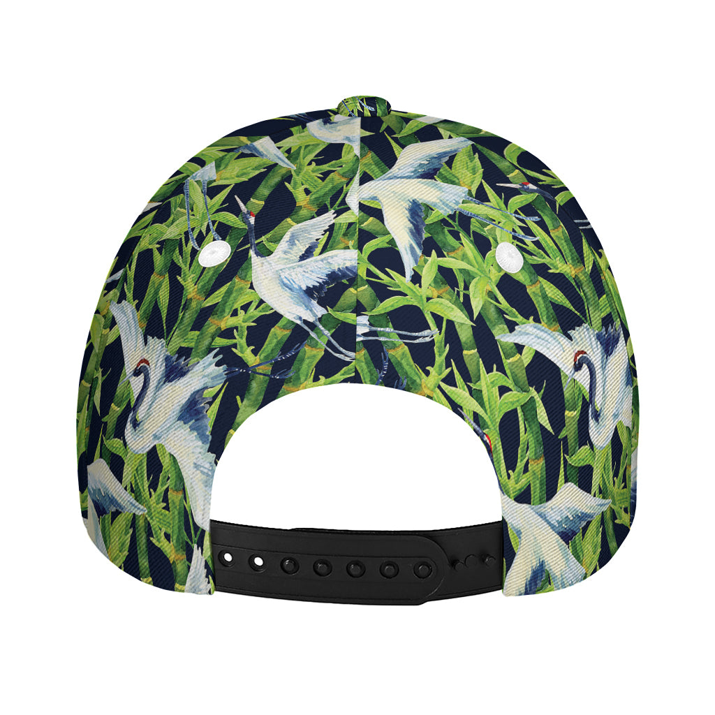 Watercolor Crane Bird Pattern Print Baseball Cap