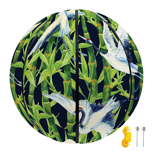 Watercolor Crane Bird Pattern Print Basketball
