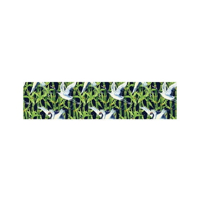Watercolor Crane Bird Pattern Print Bed Runner