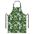 Watercolor Crane Bird Pattern Print Bib Apron With Pocket