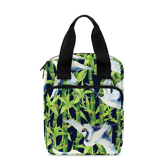 Watercolor Crane Bird Pattern Print Bible Tote Bag