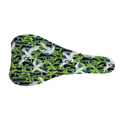 Watercolor Crane Bird Pattern Print Bicycle Seat Cover