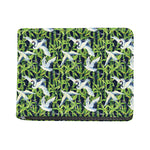 Watercolor Crane Bird Pattern Print Bifold Wallet