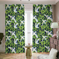 Watercolor Crane Bird Pattern Print Dimout Pencil Pleat Curtains