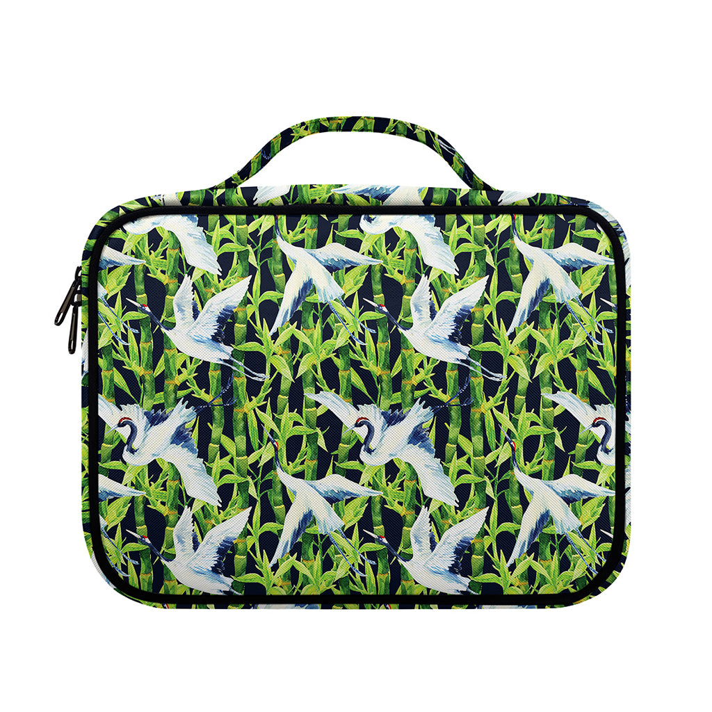 Watercolor Crane Bird Pattern Print Briefcase Bible Bag