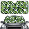 Watercolor Crane Bird Pattern Print Car Windshield Sun Shade