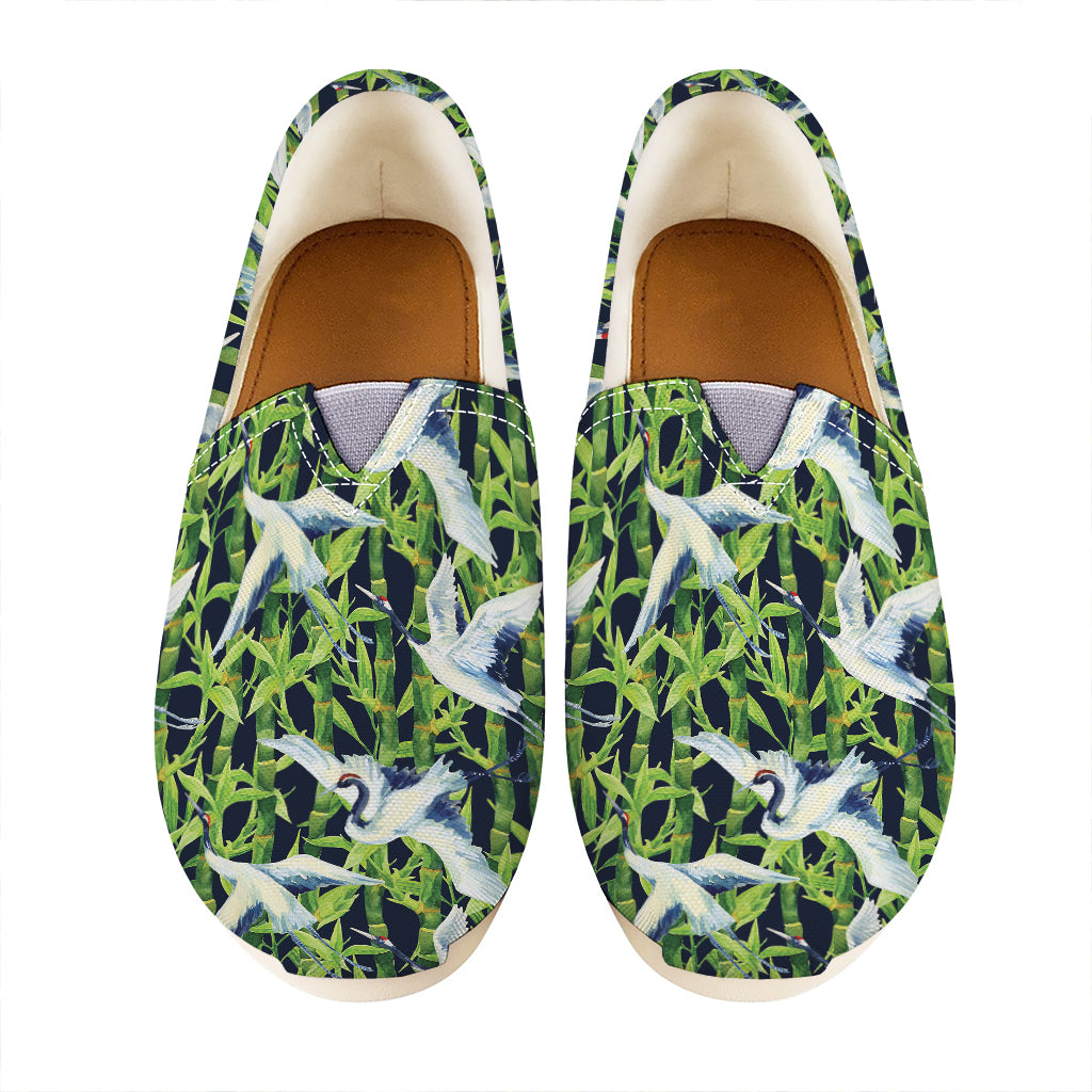 Watercolor Crane Bird Pattern Print Casual Shoes