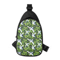 Watercolor Crane Bird Pattern Print Sling Bag