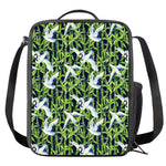 Watercolor Crane Bird Pattern Print Crossbody Lunch Bag