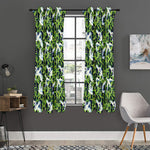 Watercolor Crane Bird Pattern Print Curtain