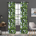 Watercolor Crane Bird Pattern Print Curtain