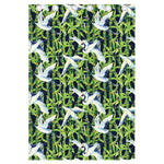 Watercolor Crane Bird Pattern Print Curtain